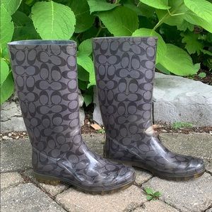 Coach Pixy Signature Rain Boots in Grey